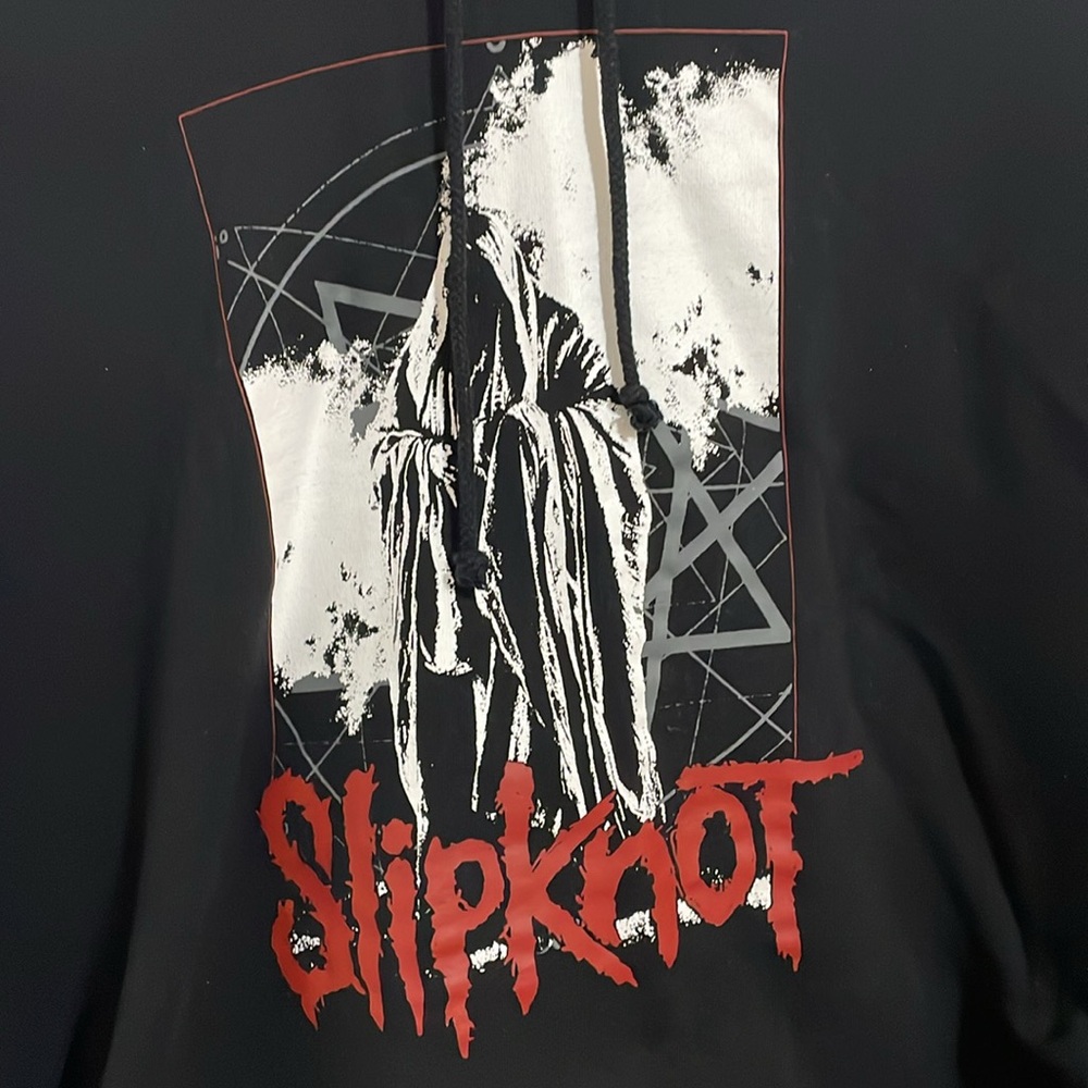 Slipknot Hot Topic Raw Hem Crop Top Hoodie - Picture 2 of 11